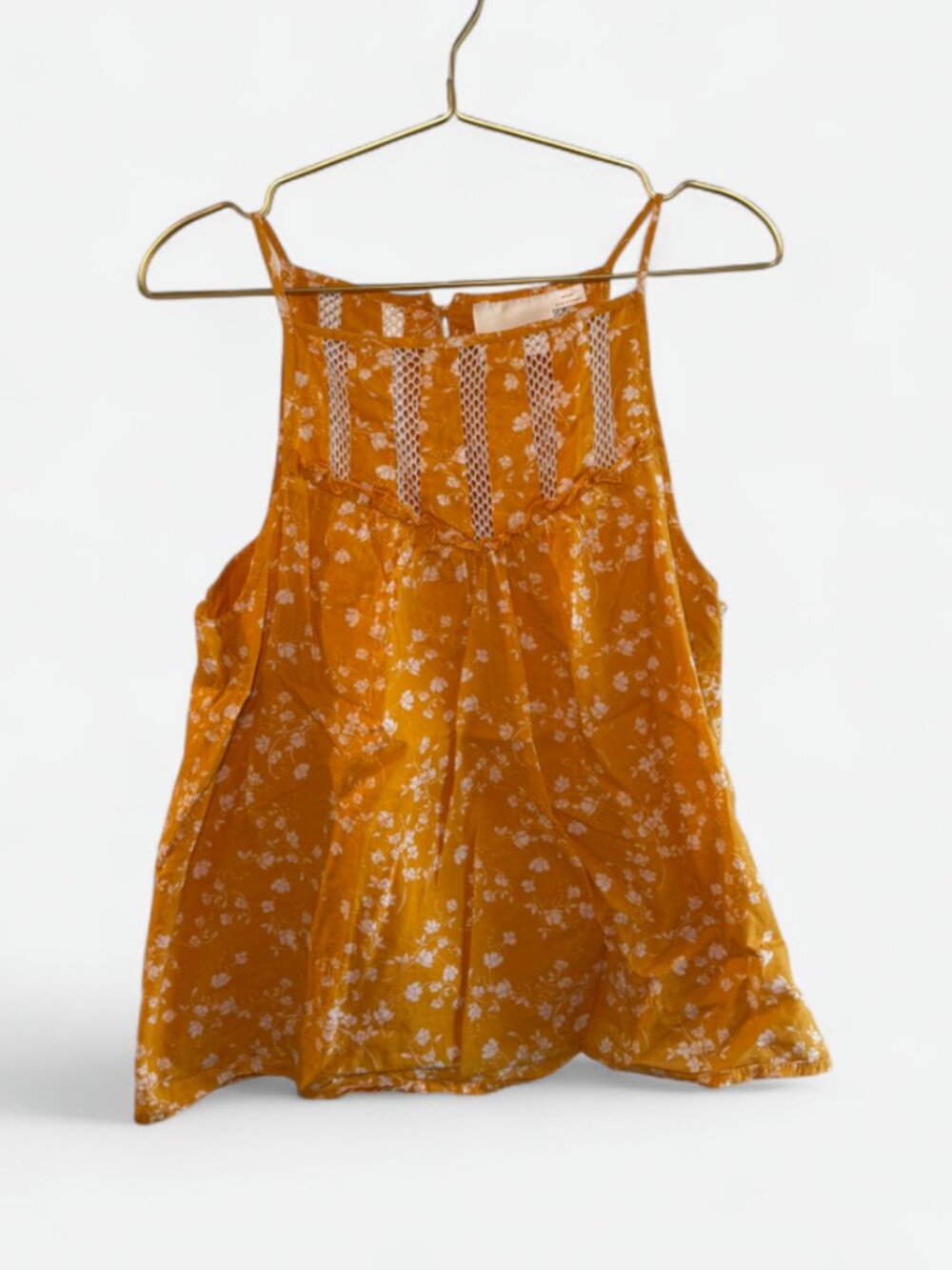 Maeve by Anthropologie Martell Halter Top Yellow Size Medium